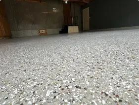 Concrete coating project showcase — finished floor sample 1
