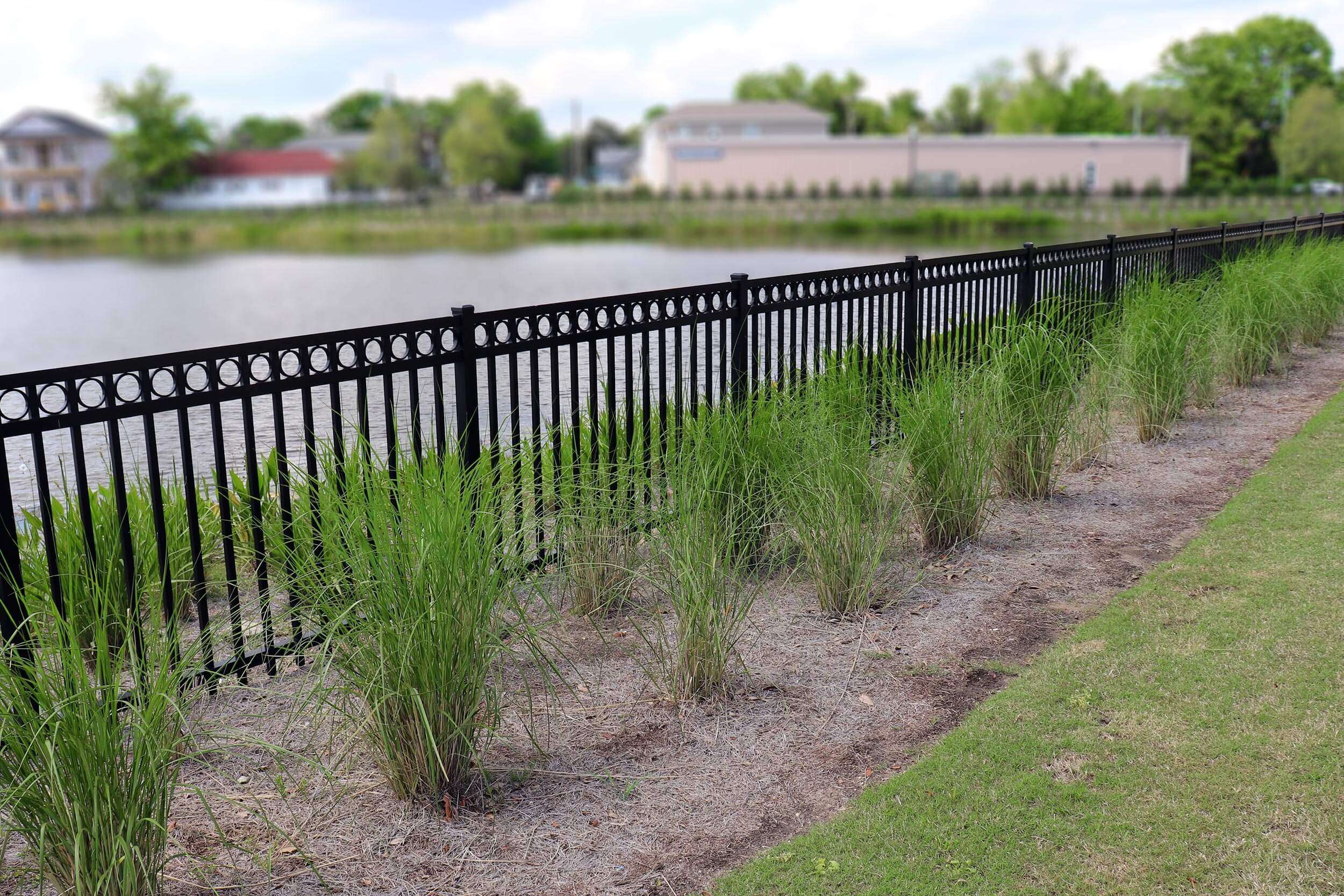 3-Rail Flat Top Aluminum Fencing example 3