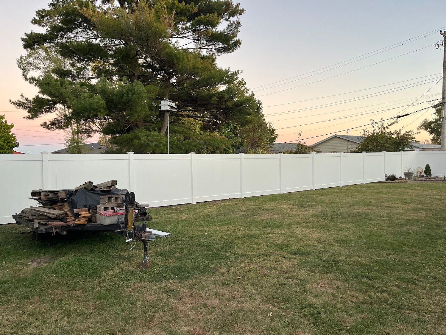 Backyard Vinyl fence project
