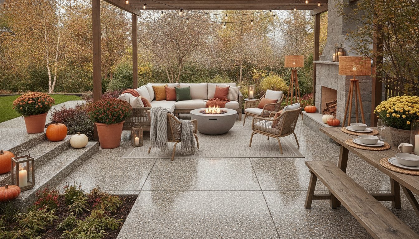 Planning a Fall Patio Coating Around Outdoor Gatherings and Landscape Work