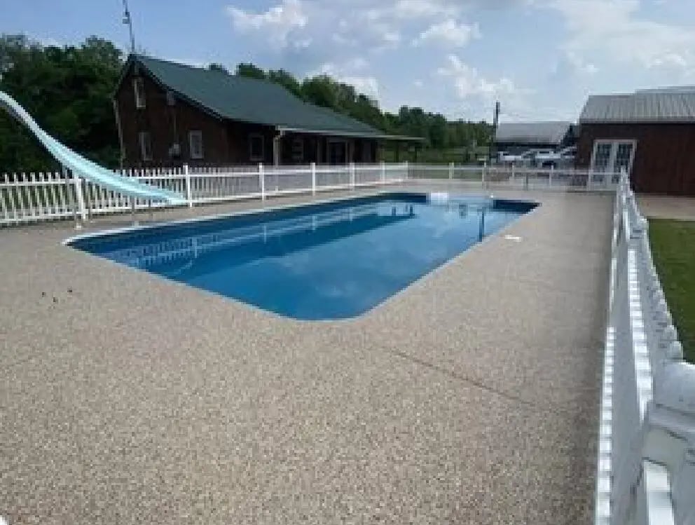 Pool Decks coating by Deluxe Garages