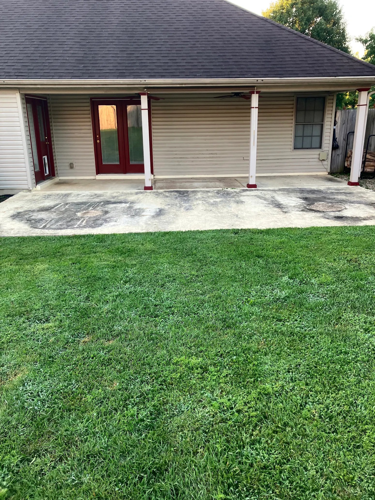 Patio Concrete Coating Transformation in Evansville, IN — The Problem