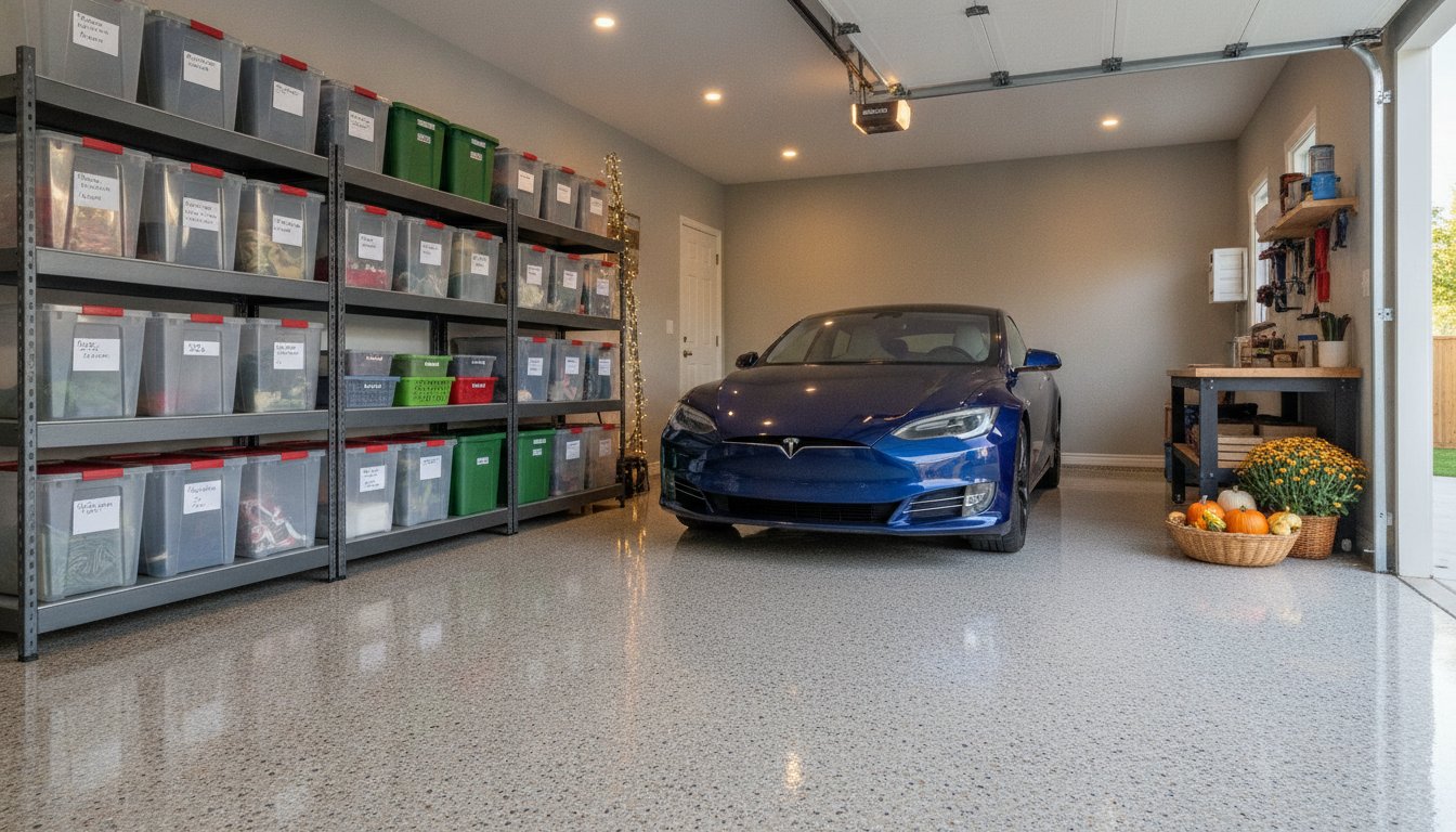 Fall Garage Reset: Schedule a Floor Upgrade Around Holiday Storage and Parking