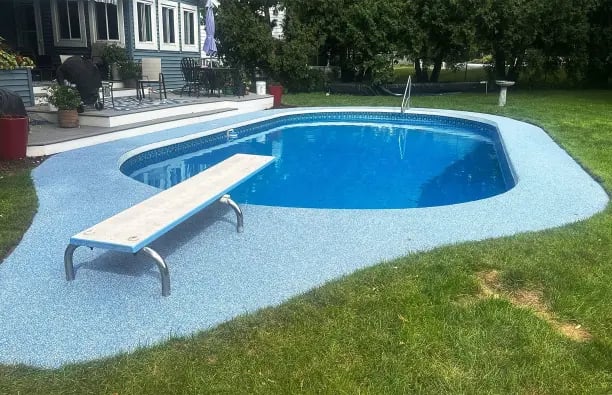Pool Decks concrete coating — installation 1