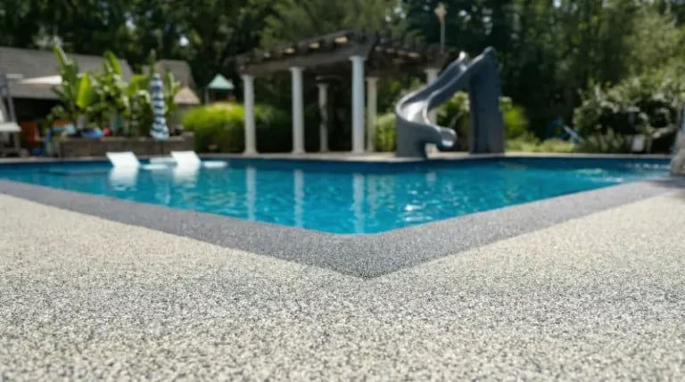Pool Decks concrete coating — installation 2