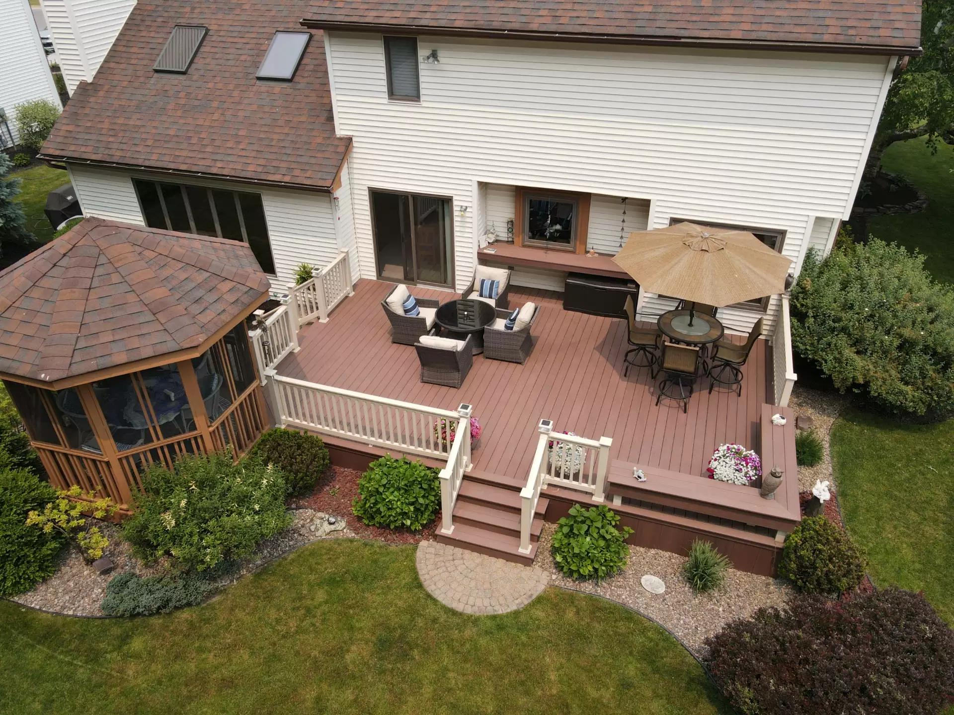 Completed fence and deck