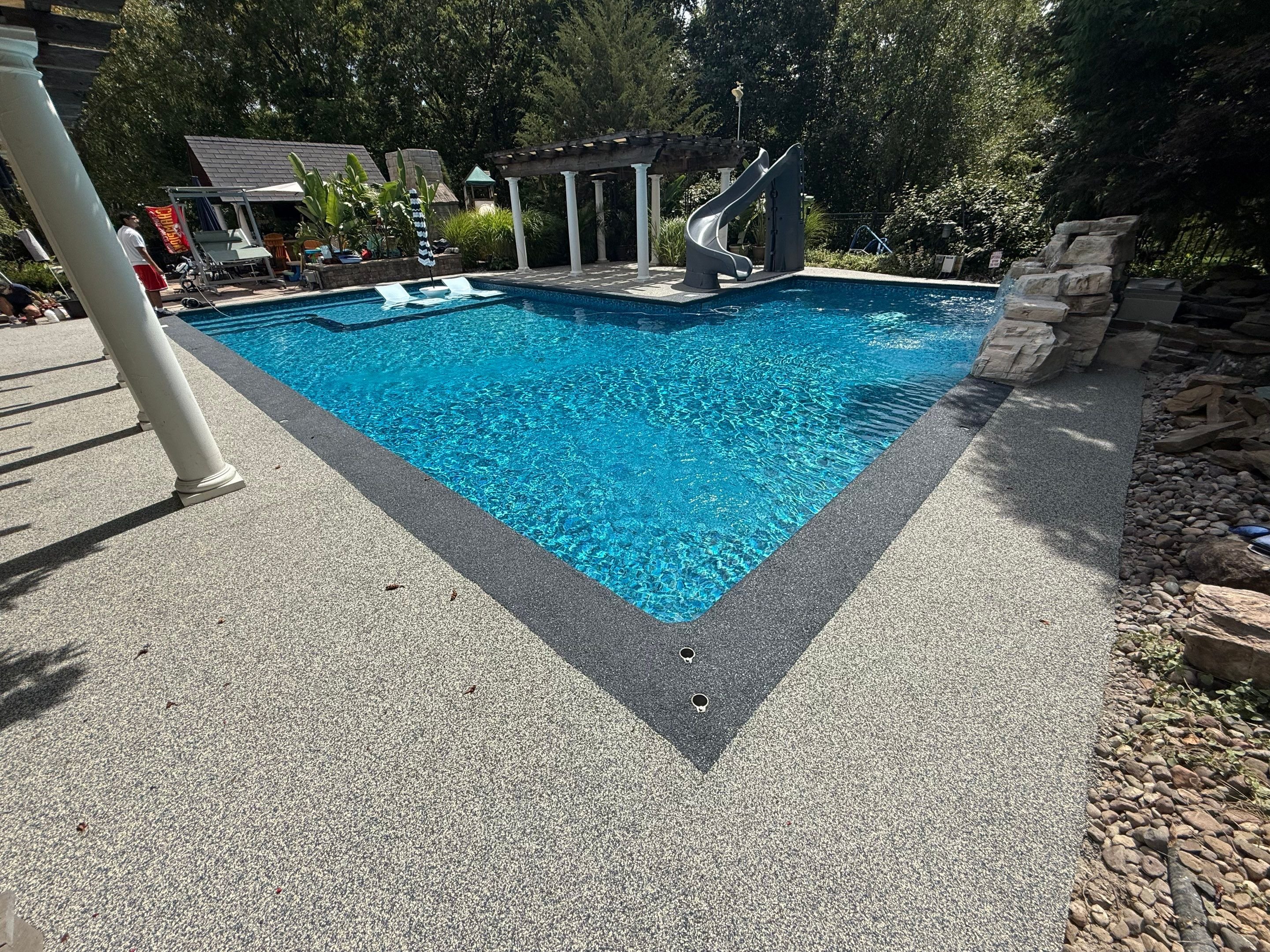 TSR Concrete Coatings pool deck coating installation
