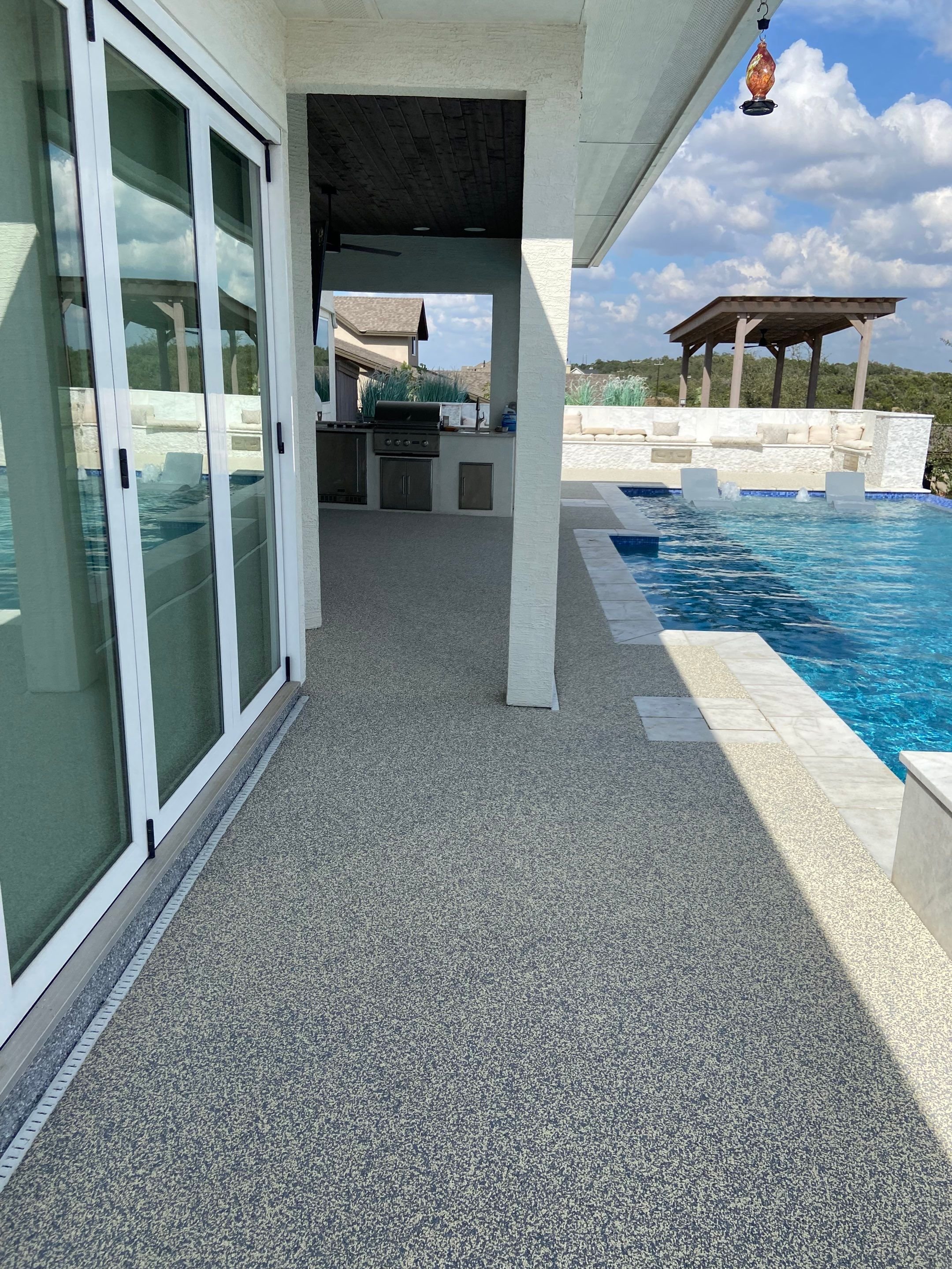 TSR Concrete Coatings pool deck coating installation