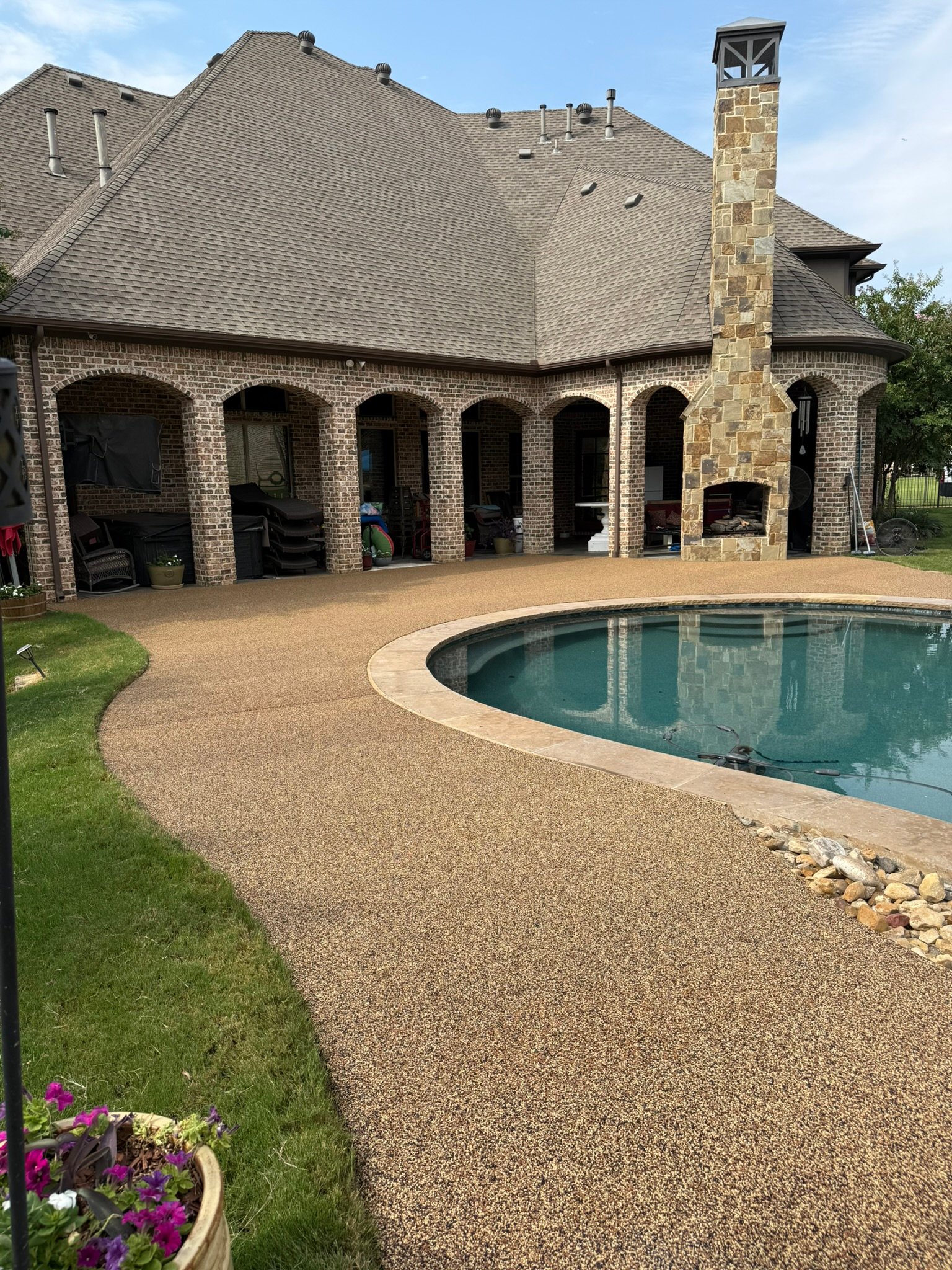 TSR Concrete Coatings pool deck coating installation